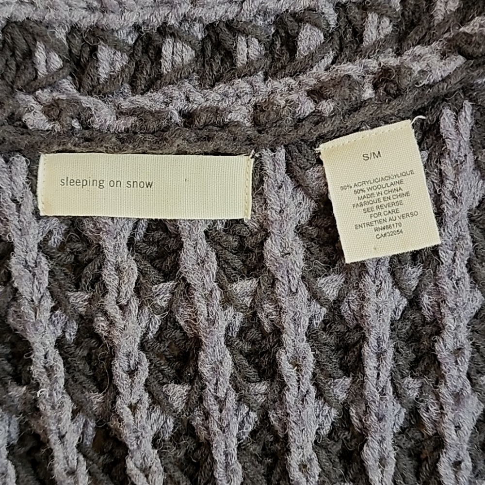 SLEEPING ON SNOW ANTHROPOLOGIE Cocoon Wool Sweater Vest S M Crochet Cardigan - Picture 11 of 16